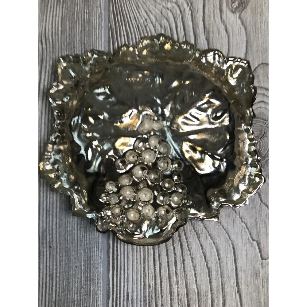 Godinger Silver Plate Grape Leaf Dish Silver Art Company Serving Tray 6 Inch